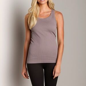 SPANX Women's Ribbed Racerback With Shelf Bra Grey S/M